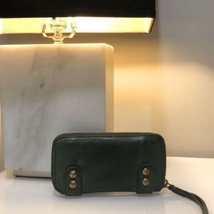 Linea Pelle Large Green Leather Wallet